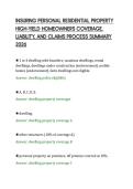INSURING PERSONAL RESIDENTIAL PROPERTY&NewLine;HIGH-YIELD HOMEOWNERS COVERAGE&comma;&NewLine;LIABILITY&comma; AND CLAIMS PROCESS SUMMARY&NewLine;2026
