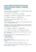 BASIC FIREFIGHTER WRITTEN EXAM QUESTIONS AND CORRECT VERIFIED ANSWERS