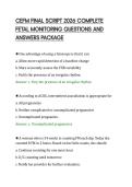 CEFM FINAL SCRIPT 2026 COMPLETE&NewLine;FETAL MONITORING QUESTIONS AND&NewLine;ANSWERS PACKAGE
