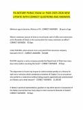 PA NOTARY PUBLIC EXAM A&plus; PASS 2025-2026 NEW&NewLine;UPDATE WITH CORRECT QUESTIONS AND ANSWERS
