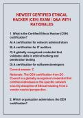 2026-2027 NEWEST CERTIFIED ETHICAL&NewLine;HACKER &lpar;CEH&rpar; EXAM &vert; Q&A WITH&NewLine;RATIONALES 