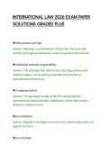 INTERNATIONAL LAW 2026 EXAM PAPER&NewLine;SOLUTIONS GRADED PLUS&NewLine;