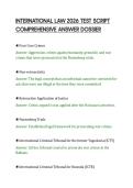 INTERNATIONAL LAW 2026 TEST SCRIPT&NewLine;COMPREHENSIVE ANSWER DOSSIER&NewLine;