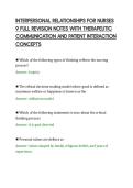 INTERPERSONAL RELATIONSHIPS FOR NURSES&NewLine;9 FULL REVISION NOTES WITH THERAPEUTIC&NewLine;COMMUNICATION AND PATIENT INTERACTION&NewLine;CONCEPTS&NewLine;