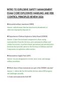 INTRO TO EXPLOSIVE SAFETY MANAGEMENT&NewLine;EXAM CORE EXPLOSIVES HANDLING AND RISK&NewLine;CONTROL PRINCIPLES REVIEW 2026&NewLine;