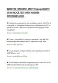 INTRO TO EXPLOSIVE SAFETY MANAGEMENT&NewLine;EXAM MOCK TEST WITH ANSWER&NewLine;RATIONALES 2026