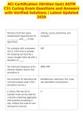 ACI Certification &lpar;Written test&rpar; ASTM&NewLine;C31 Curing Exam Questions and Answers&NewLine;with Verified Solutions &vert; Latest Updated&NewLine;2026