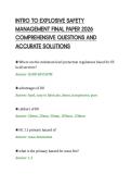 INTRO TO EXPLOSIVE SAFETY&NewLine;MANAGEMENT FINAL PAPER 2026&NewLine;COMPREHENSIVE QUESTIONS AND&NewLine;ACCURATE SOLUTIONS&NewLine;