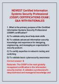 2026-2027 NEWEST Certified Information&NewLine;Systems Security Professional&NewLine;&lpar;CISSP&rpar; CERTIFICATIONS EXAM &vert;&NewLine;Q&A WITH RATIONALES 