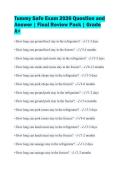 Tummy Safe Exam 2026 Question and&NewLine;Answer &vert; Final Review Pack &vert; Grade&NewLine;A&plus;