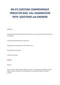 RN ATI CAPSTONE COMPREHENSIVE&NewLine;PREDICTOR 2026 FULL EXAMINATION&NewLine;WITH QUESTIONS and ANSWERS