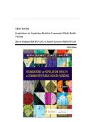 Test Bank&colon; Foundations for Population Health in Community&sol;Public Health Nursing &lpar;6th Edition&rpar; by Stanhope & Lancaster