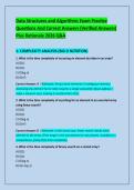 Data Structures and Algorithms Exam Practice &NewLine;Questions And Correct Answers &lpar;Verified Answers&rpar; &NewLine;Plus Rationale 2026 Q&A
