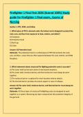 Firefighter 1 Final Test 2026 &lpar;Scored 100&percnt;&rpar; Study &NewLine;guide for Firefighter 1 final exam&period;&comma; Exams of &NewLine;Nursing 