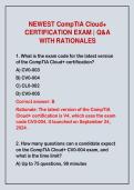 2026-2027 NEWEST CompTIA Cloud&plus;&NewLine;CERTIFICATION EXAM &vert; Q&A&NewLine;WITH RATIONALES 
