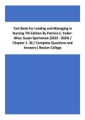 Test Bank&colon; Leading and Managing in Nursing 7th Edition by Yoder-Wise