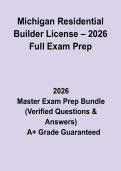Michigan Residential Builder License &ndash; 2026 Full Exam Prep&colon; Complete Study Guide & Practice Questions PDF