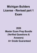 Michigan Builders License &ndash; Revised Part 1 Exam&colon; Complete Study Guide & Practice Questions PDF