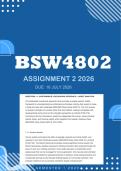 BSW4802 Assignment 2 2026 - Distinction &vert; Due 2 October 2026