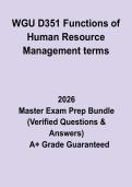 WGU D351 Functions of Human Resource Management Terms&colon; Complete Study Guide & Key Definitions PDF