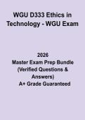 WGU D333 Ethics in Technology Exam&colon; Complete Study Guide & Practice Questions PDF