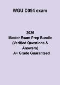WGU D094 Exam&colon; Complete Study Guide&comma; Revision Notes & Practice Questions PDF