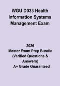 WGU D033 Health Information Systems Management Exam&colon; Complete Study Guide & Practice Questions PDF