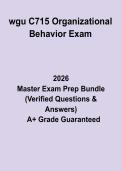 WGU C715 Organizational Behavior Exam&colon; Complete Study Guide & Practice Questions PDF