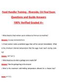 Food Handler Training - Riverside&comma; CA Final Exam &lpar;Latest 2026&sol;2027 Update&rpar; Complete Questions and Guide Answers&comma; 100&percnt; Verified Graded A&plus;