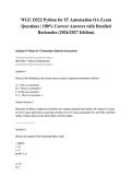WGU D522 Python for IT Automation OA Exam Questions &vert; 100&percnt; Correct Answers with Detailed Rationales &lpar;2026&sol;2027 Edition&rpar;