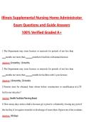 Illinois Supplemental Nursing Home Administrator Exam &lpar;Latest 2026&sol;2027 Update&rpar; Complete Questions and Guide Answers&comma; 100&percnt; Verified Graded A&plus;