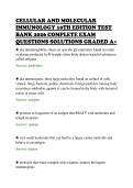 CELLULAR AND MOLECULAR&NewLine;IMMUNOLOGY 10TH EDITION TEST&NewLine;BANK 2026 COMPLETE EXAM&NewLine;QUESTIONS SOLUTIONS GRADED A&plus;