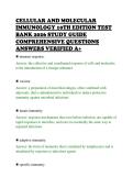 CELLULAR AND MOLECULAR&NewLine;IMMUNOLOGY 10TH EDITION TEST&NewLine;BANK 2026 STUDY GUIDE&NewLine;COMPREHENSIVE QUESTIONS&NewLine;ANSWERS VERIFIED A&plus;