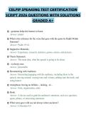 CELPIP SPEAKING TEST CERTIFICATION&NewLine;SCRIPT 2026 QUESTIONS WITH SOLUTIONS&NewLine;GRADED A&plus;