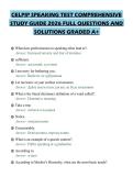 CELPIP SPEAKING TEST COMPREHENSIVE&NewLine;STUDY GUIDE 2026 FULL QUESTIONS AND&NewLine;SOLUTIONS GRADED A&plus;