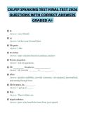 CELPIP SPEAKING TEST FINAL TEST 2026&NewLine;QUESTIONS WITH CORRECT ANSWERS&NewLine;GRADED A&plus;