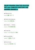 CELPIP SPEAKING PRACTICE SOLUTION&NewLine;TEST 2026 COMPLETE QUESTIONS AND&NewLine;ANSWERS GRADED A&plus;