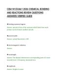 CEM 141 EXAM 1 2026 CHEMICAL BONDING&NewLine;AND REACTIONS REVIEW QUESTIONS&NewLine;ANSWERS VERIFIED GUIDE