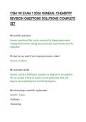 CEM 141 EXAM 1 2026 GENERAL CHEMISTRY&NewLine;REVISION QUESTIONS SOLUTIONS COMPLETE&NewLine;SET