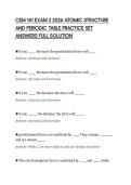 CEM 141 EXAM 2 2026 ATOMIC STRUCTURE&NewLine;AND PERIODIC TABLE PRACTICE SET&NewLine;ANSWERS FULL SOLUTION