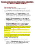 WGU D352 COMPREHENSIVE STUDY GUIDE ON EMPLOYMENT LAW -UPDATED 20262027 &vert;COMPLETE&NewLine;&NewLine;