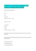 C190 Pre-Assessment Question and answers already passed 2026