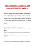 LEIK FNP Practice  Complete Questions and Guide Answers&comma; &lpar;Latest 2026&sol;2027 Update&rpar; 100&percnt; Verified Graded A&plus;