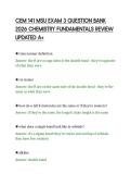 CEM 141 MSU EXAM 3 QUESTION BANK&NewLine;2026 CHEMISTRY FUNDAMENTALS REVIEW&NewLine;UPDATED A&plus;