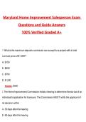 Maryland Home Improvement Salesperson Exam &lpar;Latest 2026&sol;2027 Update&rpar; Complete Questions and Guide Answers&comma; 100&percnt; Verified Graded A&plus;