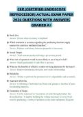 CER &lpar;CERTIFIED ENDOSCOPE&NewLine;REPROCESSOR&rpar; ACTUAL EXAM PAPER&NewLine;2026 QUESTIONS WITH ANSWERS&NewLine;GRADED A&plus;