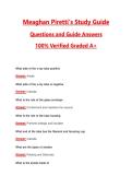 Meaghan Piretti Study Guide &lpar;Latest 2026&sol;2027 Update&rpar; Complete Questions and Guide Answers&comma; 100&percnt; Verified Graded A&plus;