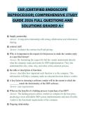 CER &lpar;CERTIFIED ENDOSCOPE&NewLine;REPROCESSOR&rpar; COMPREHENSIVE STUDY&NewLine;GUIDE 2026 FULL QUESTIONS AND&NewLine;SOLUTIONS GRADED A&plus;