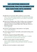 CER &lpar;CERTIFIED ENDOSCOPE&NewLine;REPROCESSOR&rpar; PRACTICE EXAMINATION&NewLine;2026 QUESTIONS WITH ANSWERS&NewLine;GRADED A&plus;