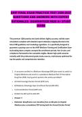 AHIP FINAL EXAM PRACTICE TEST 2026-2027 &NewLine;QUESTIONS AND ANSWERS WITH EXPERT &NewLine;RATIONALES  GUARANTEED PASS A&plus; STUDY &NewLine;GUIDE